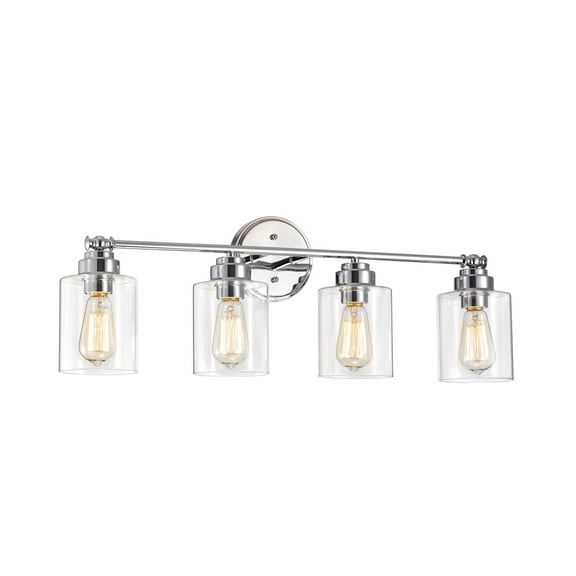 CHLOE Karson Transitional 4 Light Chrome Bath Vanity Fixture 30" Wide