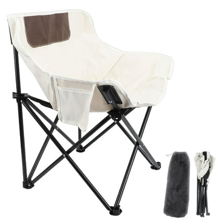 Compact Backpacking Chair Folding Camping Chairs with Side Pocket Loading Capacity 440lbs for Hiking Camping Fishing