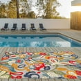 thumbnail image 5 of 3â€™ x 5â€™ Multi Jacobean Floral Indoor Outdoor Area Rug, 5 of 9