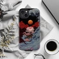 thumbnail image 5 of Japanese Lotus Moon Wave Phone Case, Aesthetic Floral Night Sky Protective Phone Cover for iPhone 16 15 14 13 12 11 Pro Max Plus Mini, 5 of 6