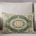 thumbnail image 3 of Green Boho Throw Pillow Cover 24 x 36 Inch Decorative Pillow Cover Chic Traditional Antique Geometric Tribal Lumbar Pillowcase Seasonal Rectangle Cushion Case for Couch Sofa Bed Living Room, 3 of 7