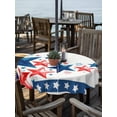 thumbnail image 2 of Outdoor Tablecloth with Umbrella Hole for Patio/Picnic/Party/Camping, Red Blue Star 4th of July Waterproof Table Cloth Round Cover Washable, Independence Day Firework (Dia 54"), 2 of 9