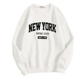 thumbnail image 3 of XIAOCHA Women's "New York" Letter Sweatshirt Loose Fit Crew Neck Pullover Top Casual Trendy Streetwear Sweatshirts, 3 of 3
