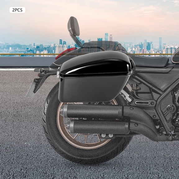 Motorcycle Saddlebags, Black Large Hard Saddle Bag For Motorcycle, 2 Pcs Motorcycle Saddle Bags