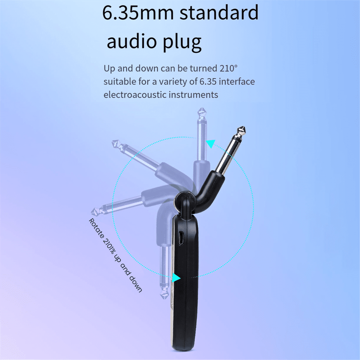 Wireless Guitar Bass Transmitter Receiver System Rechargeable Portable Audio Transmitter for Electric Guitar Bass