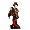 thumbnail image 4 of Muñeca geisha japonesa de 9 pulgadas con kimono Negro y rojo, 4 of 9