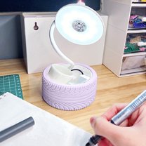 BSJJY Cute Desk Lamp, Dimmable Reading Lamps, Minimalist Pink Lamp for Kids, Eye Care Metal Bedside Table Lamp with Timer Flexible Gooseneck Desk Light for Home Office, 1pc