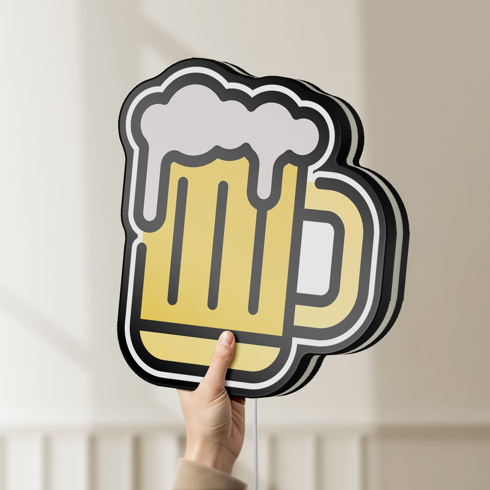 Brew Beer 3D Novelty Light Box, Beverage Lamp Decor for Alcohol Enthusiasts and Kitchen or Bar Rooms (Width 16 inch, 40cm)