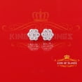 thumbnail image 2 of King of Bling's Men's/Womens 925 Silver White 1.66ct VVS 'D' Moissanite Floral Stud Earrings, 2 of 12