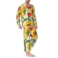 thumbnail image 2 of Yiaed Sunflower Cornflower Poppy Print Men’s Pajamas Set - Long Sleeve Button Down Sleep Shirt and Pajama Bottoms Sleepwear Set Mens Pjs Sets Men's Pajama Bottoms-Large, 2 of 7