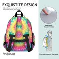 thumbnail image 5 of Colorful Rainbow Tie Dye Spiral Pattern Backpack for School,Cute School Bag,Schoolbag with Adjustable Shoulder Straps & Padded Back,15.25"x11.5"x5.25", 5 of 5