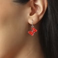 thumbnail image 4 of Disney Minnie Mouse Red Bow Earring Set, 3 Pairs (Hoops, Drops & Studs), Silver‑Tone, 4 of 6