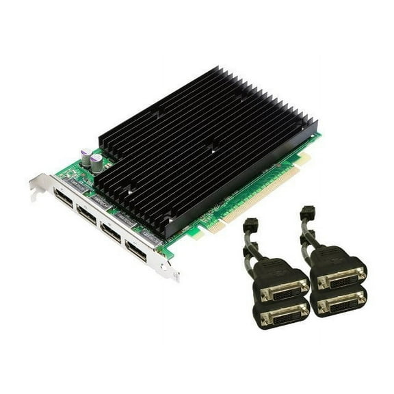 nvidia quadro nvs 450 by pny 512mb gddr3 pci express gen 2 x16 quad displayport or dvi-d sl profesional business graphics board, vcq450nvs-x16-dvi-pb