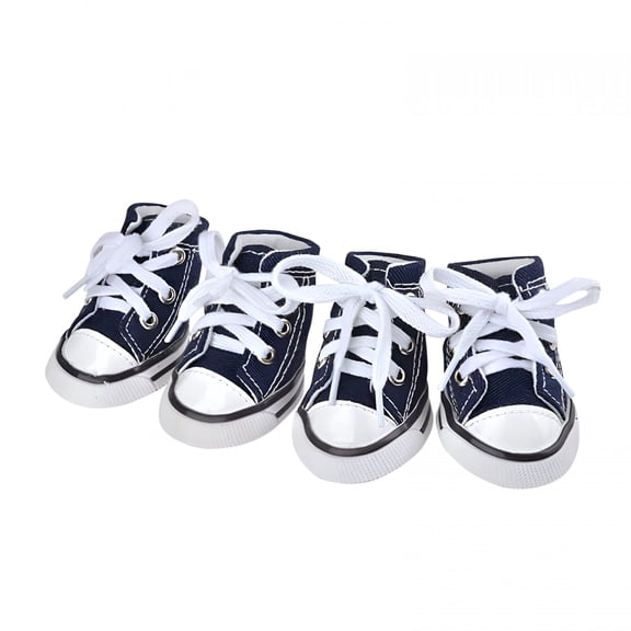 GASTROPOD 2026 New Sporty Dog Sneakers,Lace Up,Denim Rubber Sole,Blue,Xs/S/M/L/Xl,4 Pieces Set Shoes for Dogs for Walking,Running,Outdoor,Travel,Training
