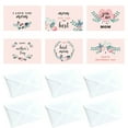 thumbnail image 2 of QuanTara Mother's Day Card Set, 6 Folded Half Greeting Cards with 6 Envelopes & Sealing Stickers, Pink Floral Design Blank Inside for Writing, Gift for Mom, 4.33x6.30in, 2 of 6