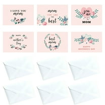 Wovilon Mother's Day Card Message Card Greeting Card Set With 6 Envelopes Folded In Half