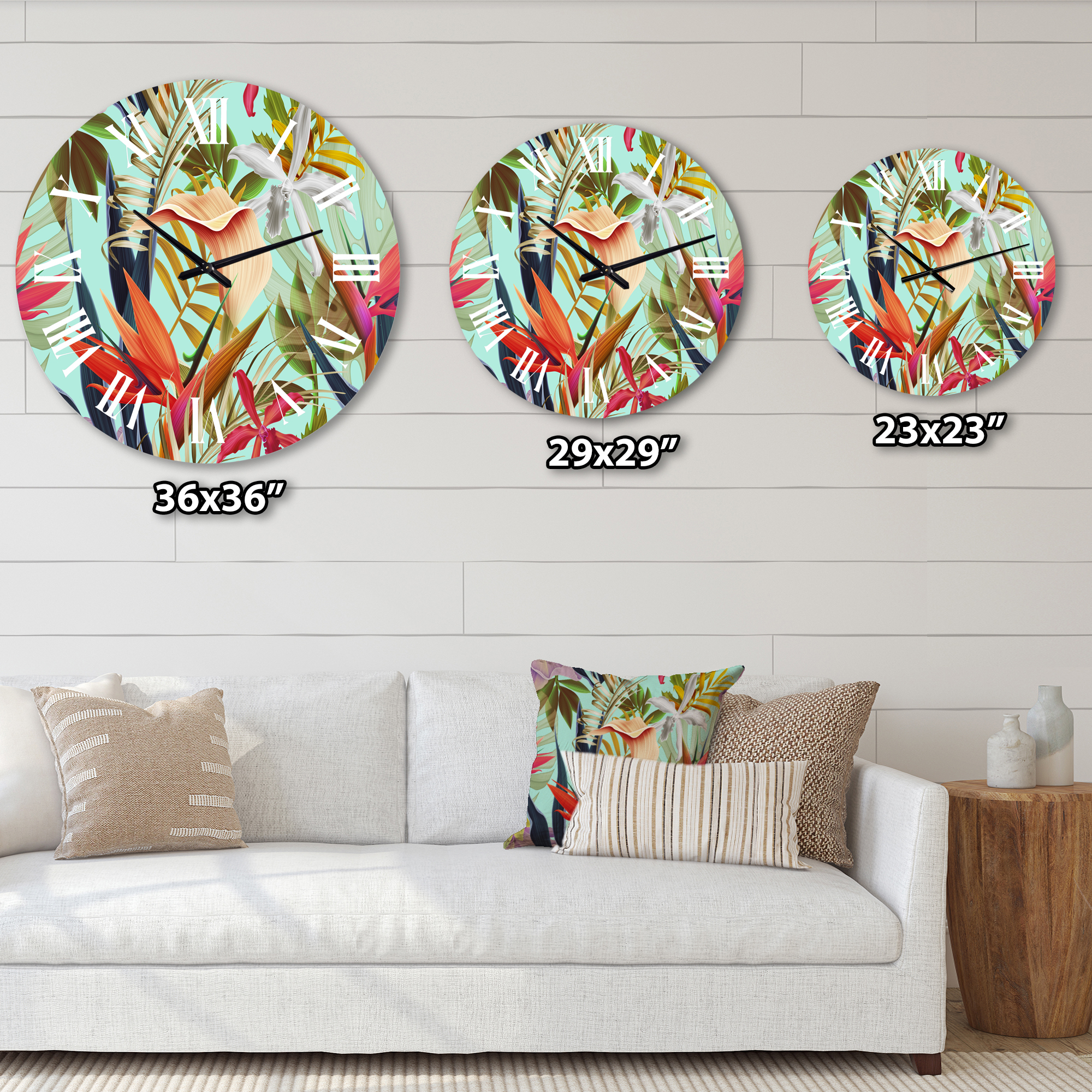 Designart 1 in Tropical Wall Clock