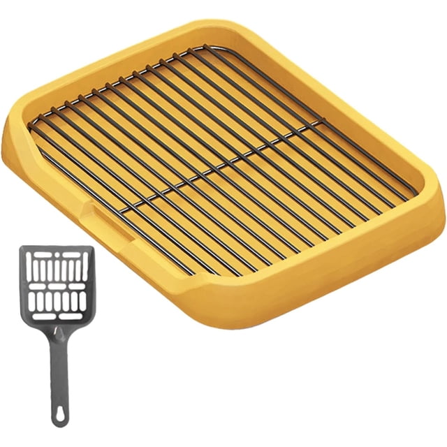 HUGFEGWE Dog Toilet Dog Potty Tray Keep Paws and Floors Clean Removable Potty Trainer Puppy Pee Pad Holder for Small Medium Large Dogs, Yellow CJB91-37794