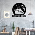 thumbnail image 4 of Craftnamesign Custom Boat Dolphin Metal Wall Art LED Light, Boat Metal Sign, Boat Wall Decor, 4 of 5