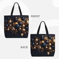thumbnail image 2 of Easygdp Elegant Golden Blue Ornaments Bolsa Tote para Mujer, Bolso de Hombro para Trabajo, Playa, Viajes, Compras y Supermercado, 2 of 7