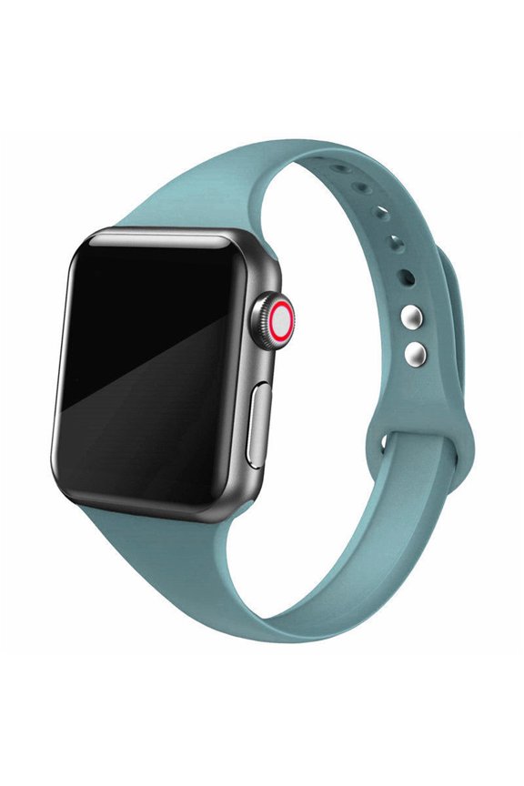 Slim strap Compatible with Apple watch band 40mm 44mm 45mm 41mm 38mm 42mm 45 mm Silicone bracelet watchband iWatch serie 6 5 4 3 se 7 8 2 1 Ultra band -Cactus