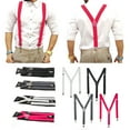 thumbnail image 2 of Suspenders for Men and Women Adjustable Elastic Y Shape with Heavy Duty Clips Trousers Jeans Pants Wedding Outfits Work attire Part dress, 2 of 8