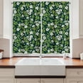 thumbnail image 2 of Ambesonne Jasmine Kitchen Curtains, Awakening Floral Buds, 55"x39", Apple Green Off White, 2 of 3