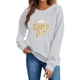 thumbnail image 4 of Gamivast Womens Fashion Hoodies & Sweatshirts Game Day Gold Glitter Football Print Crew Neck Long Sleeve Pullover Tops Trendy Casual Athletic Wear, 4 of 5