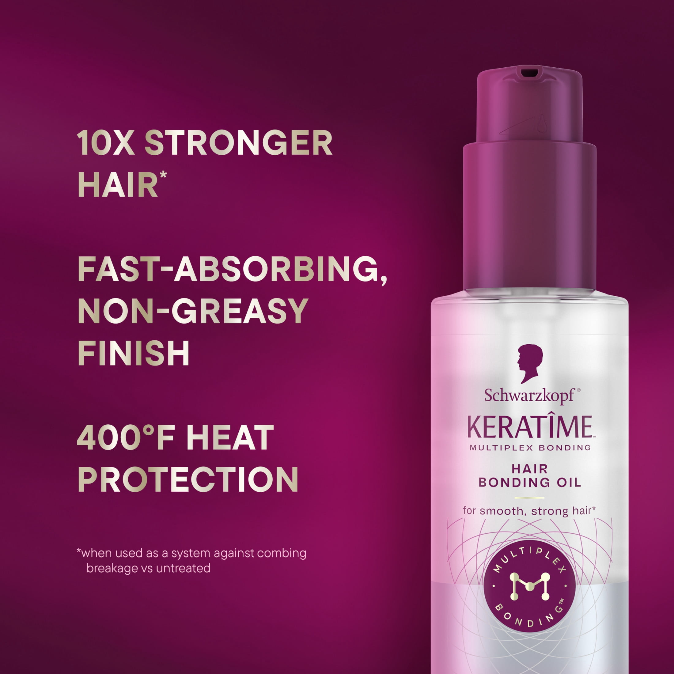 Schwarzkopf KERATIME Hair Bonding Oil for Strong, Smooth Hair, 1.7 fl oz