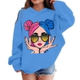 thumbnail image 6 of Toddler Girls Hoodies Long Sleeves Loose Fit Casual Outerwear Printed Pullovers Tops Size 3-4T , Black, 6 of 9