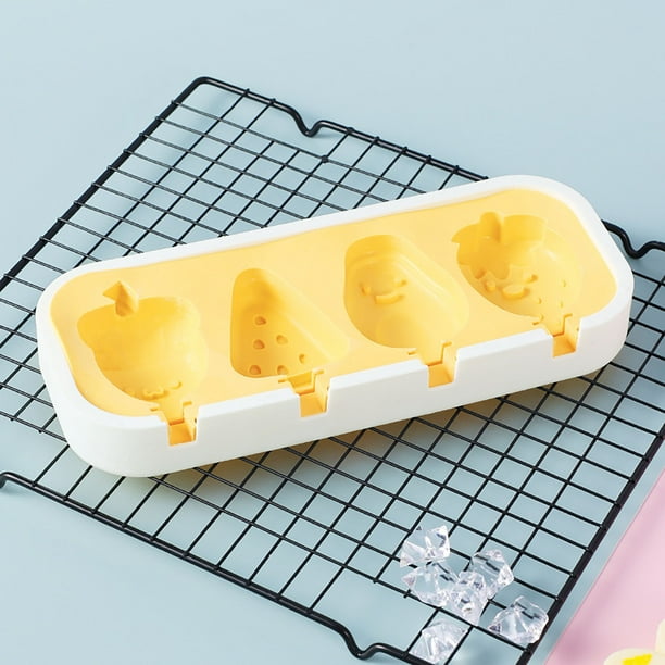 Ice Lolly Moulds 4 Shapes Silicone Popsicle Molds, Ice Mould With