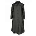 thumbnail image 3 of Innerwin Robes Maxi à Manches Longues Robe Chemise pour Femme Fête Denim Uni Noir Gris 4TG, 3 of 8