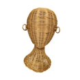 thumbnail image 4 of Cabeza de maniquí de ratán, cabeza de exhibición para sombreros y gorras, cabeza de entrenamiento, soporte para perchero con cabeza de peluca marrón, 4 of 9