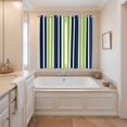 thumbnail image 3 of Curtains 84 Inches Long 2 Panels, Navy Blue Green Striped Grommets Window Treatment Curtain, Modern Minimalist Ombre Lines Thermal Curtains Drapes for Living Room/Bathroom, 3 of 9