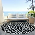 thumbnail image 6 of Addison Rugs Chantille Indoor/Outdoor Transitional Geometric Black Washable Round Rug, 8' x 8', 6 of 6