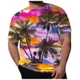 thumbnail image 2 of JAJAHO Mens Short Sleeve T Shirt Tropical Printed Summer Beach Vacation Clothes Plus Size Comfortable Soft Hawaiian Beach Shirts Trendy Tops, 2 of 5