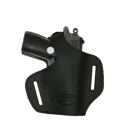 Barsony Right Black Leather Pancake Holster Size 11 AMT Beretta Taurus NA Arms Ruger S&W Kahr Raven Jennings Mini 22 25 32