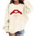 thumbnail image 3 of Ruyang Boys Cute Heart Sweatshirt Girls Valentine's Day Pullover Sweatshirts Winter Crewneck Oversized Trendy Hoodies, 3 of 6
