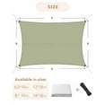 thumbnail image 6 of Sun Shade Sail 12x16Ft Soild Color Sage Green Uv Block Sunshade Canopy Outdoor Shade Cover Rectangle Shade Cloth For Patio Garden Yard Deck Pergola, 6 of 6