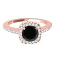 thumbnail image 2 of Aonejewelry 1.20 Ct. Halo Black Diamond Engagement Wedding Ring In 14k Rose Gold, 2 of 4