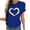 #01 Blue, variant on Ichuanyi Womens Tops, Women Short Sleeves O-neck Heart-shaped Print Casual Tops Blouse T-shirt