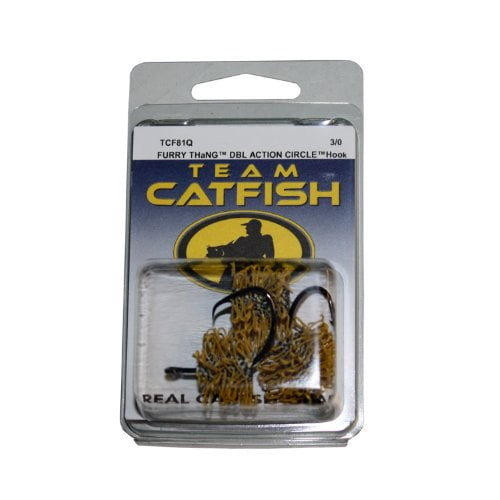 Team Catfish TCF81Q3/0 Furry Thang with Black Circle Hook, Yellow Multi