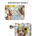 thumbnail image 6 of Sunflowers Dog Living Room Curtains 2 Panel, Spring Watercolor Floral Stars Grey Plaid Cafe Window Treatment, Extra Long Farmhouse Bedroom Bathroom Kitchen Curtains Drapes 104"x72", 6 of 6