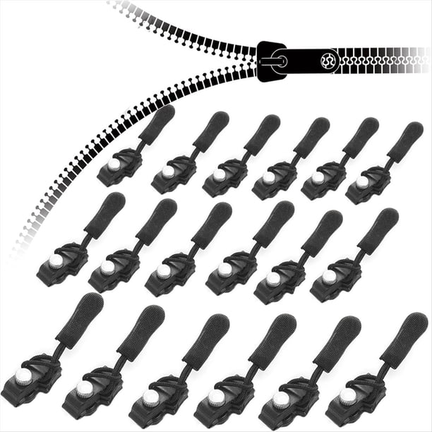 Cremallera Reasonbyof, herramienta universal extraíble para reparar cremalleras, tirador universal de repuesto para chaquetas, equipaje y bolsos (18 unidades)