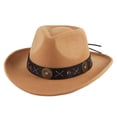 thumbnail image 1 of Sombrero de vaquero occidental, decoración informal versátil, transpirable, cómodo, de , sombrero de para adultos, fiesta de , Khaki Salvador Sombrero de vaquero, 1 of 10