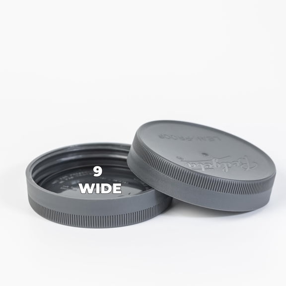 9 Pack Gray Plastic Wide Mouth Mason Jar Lids, One-Piece Leakproof Design for Ball Kerr Jars, Canning Storage Lids, Freezer Safe, Gray