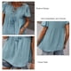 thumbnail image 5 of Camiseta de cuello en V para mujer, camiseta de manga corta con botones en la parte delantera y cuello en V para mujer, camiseta de manga corta de color puro para mujer, ingeniería de precisión, 5 of 6