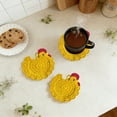 thumbnail image 6 of Japceit Hand Crocheted Tea Coaster Set, Chick Themed Drink Coaster for Table Protection, Handmade Gift for Tea Lover, Kitchen, Home Decor, Unique Accessory, 6 of 6