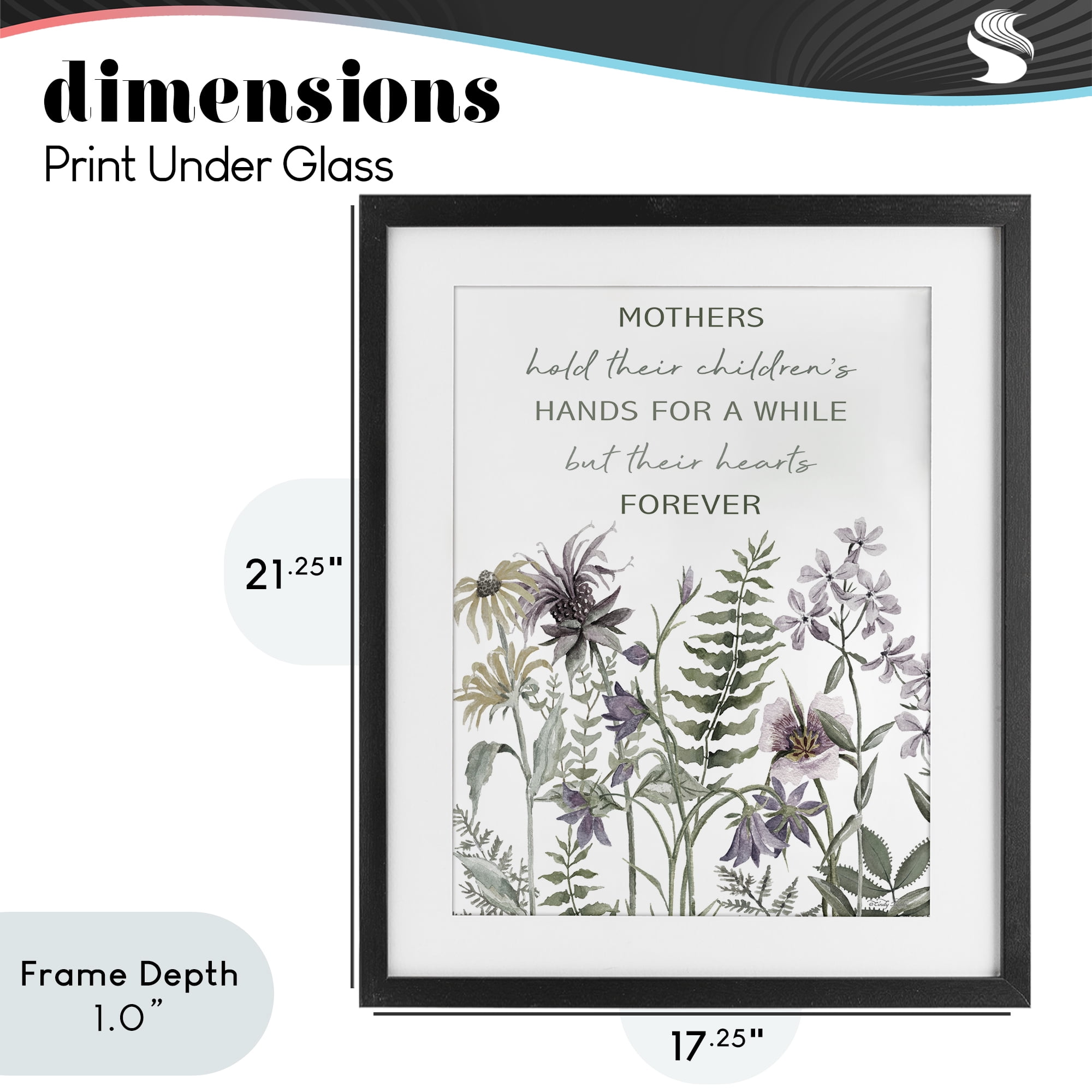 Stupell Industries Mother's Hold Parenting Sentiment Black Framed Print Under Glass, design by Cindy Jacobs