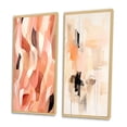 thumbnail image 3 of Designart "Nutshell Waves Abstract Watercolor Creation III" Abstract Shapes Framed Wall Art Set Of 2 - Transitional Pink Frame Gallery Set For Office Decor, 3 of 6